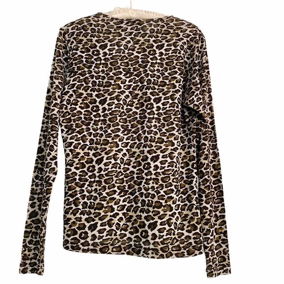 Lynn Ritchie Silk Cheetah Print Long Sleeve Top M - Picture 2 of 3